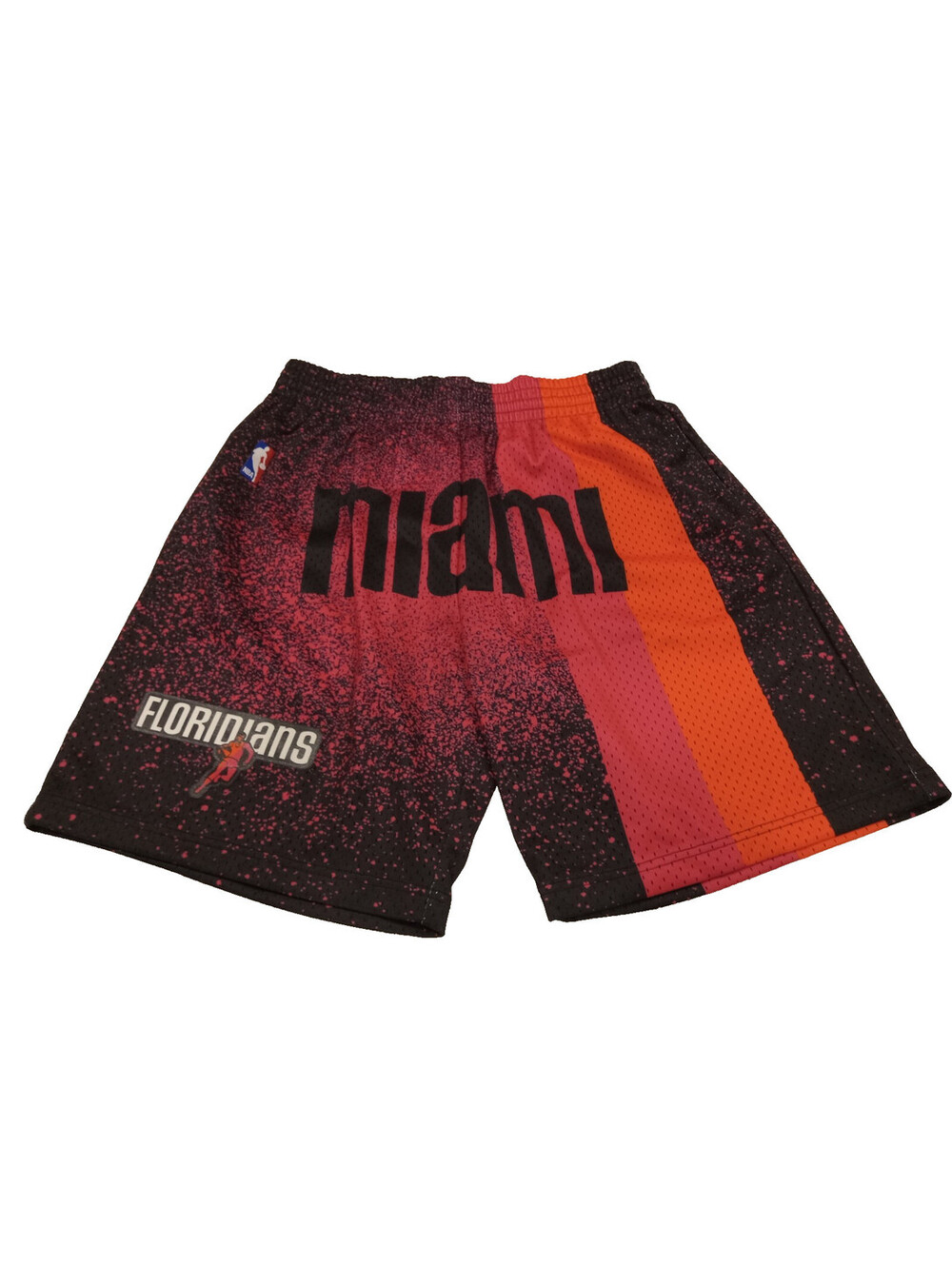 Mitchell & Ness Miami Heat Floridians Shorts Mens Large Splatter Paint Mesh L